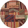 thumbnail image 1 of Ahgly Company Machine Washable Indoor Round Contemporary Saffron Red Area Rugs, 6' Round, 1 of 7