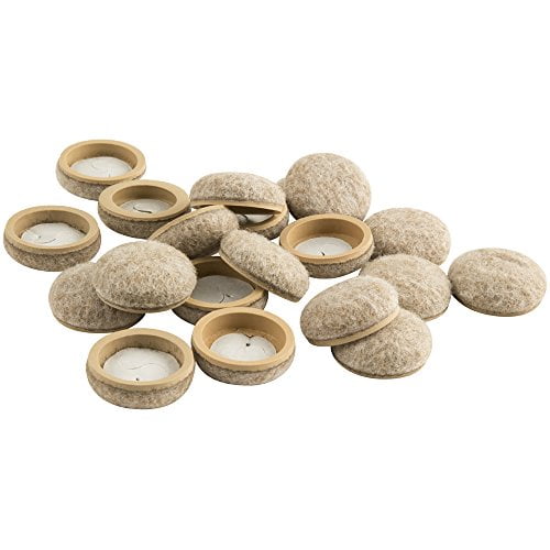 Super Sliders 4318595N Formed Felt 1" Furniture Movers for Hard Surfaces (20 Piece) - Oatmeal, Round SuperSliders, 1 Inch, Lin