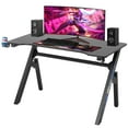 thumbnail image 2 of YRLLENSDAN Ergonomic Gaming Desk Table with Cable Management and Hook, Large Computer Desk Table for Gaming, PC Gamer Desk with R-Shaped Steel Base, Blue 47 Inch, 2 of 7