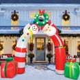 DiiKoo 8ft Christmas Inflatable Arch with Santa, Snowman and Gift Boxes with Buildin LEDs