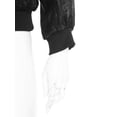 thumbnail image 6 of inhzoy Women's Bomber Jacket Lightweight Zip Up Casual Metallic Jacket Coat Outerwear Black M, 6 of 7