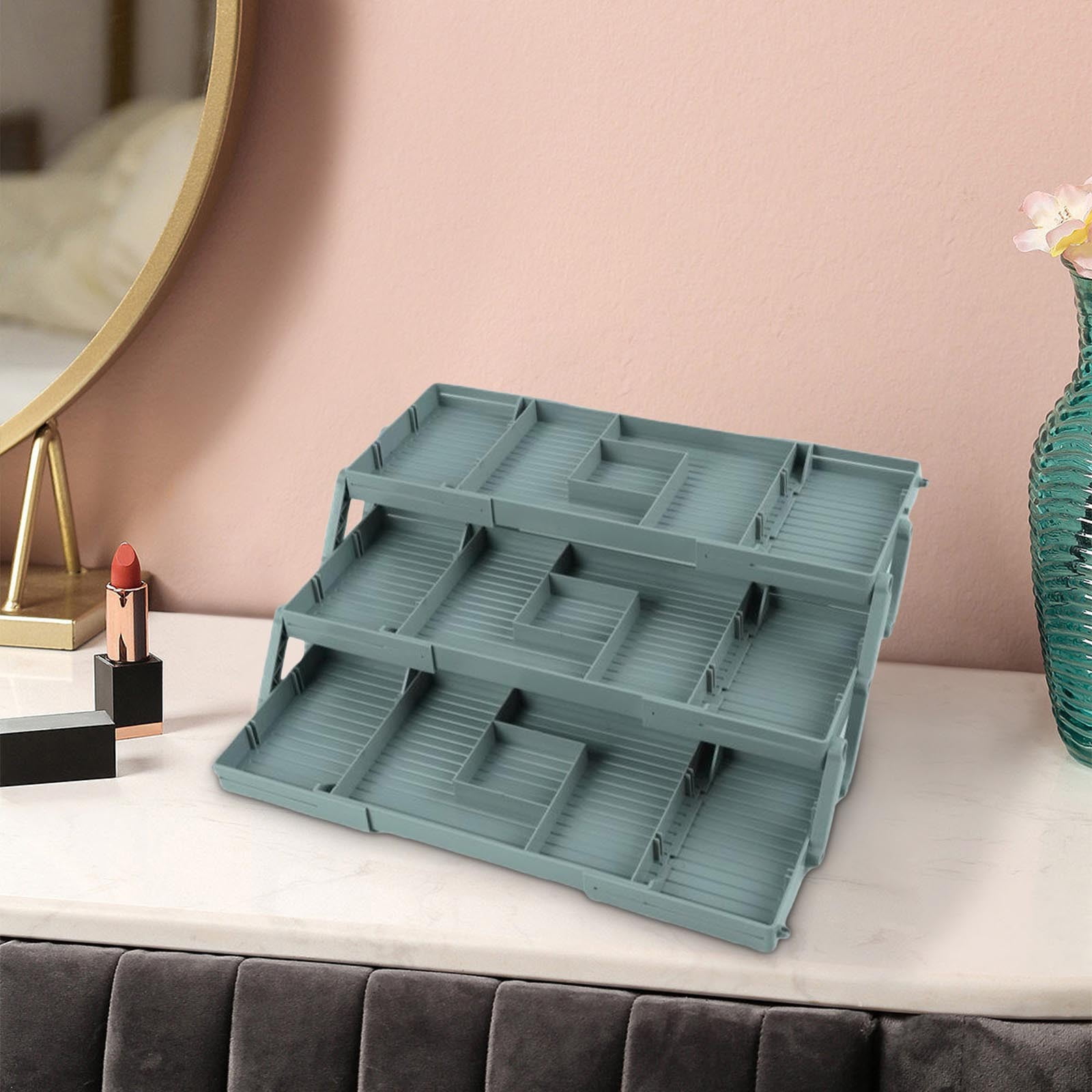 2 Tier Drawer Organizer, Smart Drawer Organizer Multi Level Expandable Desk Organizer for Makeup, Jewelry, Kitchen Office Supplies