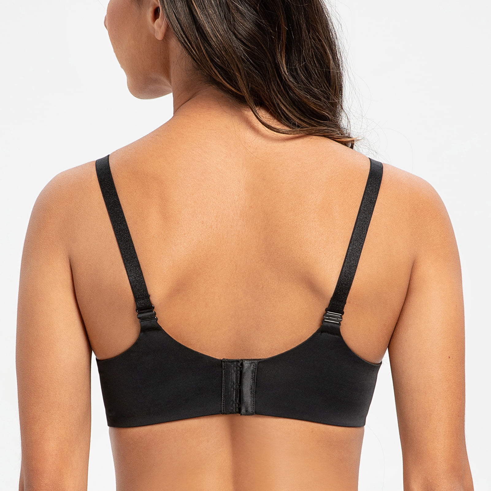 MELENECA Women's Full Coverage Underwire Support Plus Size Breastfeeding Nursing Bra Black 36DD