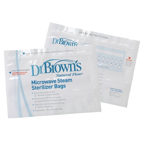 /& Microwave Steam Sterilizer Bags Dr Bottles Brown/'s Nipples