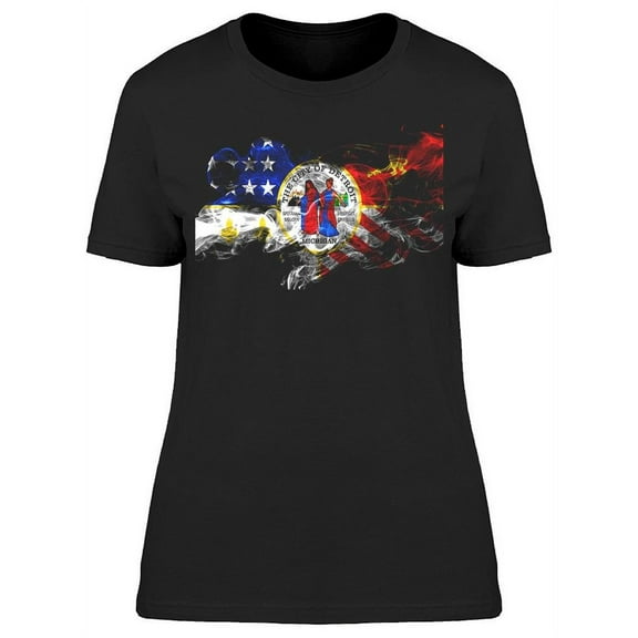 Detroit Michigan Flag Art T-Shirt Women -Image by Shutterstock, Female Large