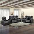thumbnail image 5 of Bonzy Home Electric Power Recliner Chairs Sofa Set Theater Seating with Console Living Room Furniture Set, Cup Holders, Hidden Arm Storage, USB Ports Black, 5 of 6