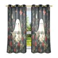 thumbnail image 6 of Yayeee Window Curtains Light Filtering 63"x42" Grommet Panel Pair Home Living Room Decor, Happy Ghost, 6 of 7