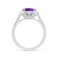 thumbnail image 2 of ANGARA Natural Round 1.7 ct Amethyst Engagement Ring with Diamond Halo in 14K White Gold for Women (Size-8mm) | February Birthstone, Anniversary, Jewelry Gift for Women | Natural Amethyst Ring, 2 of 10