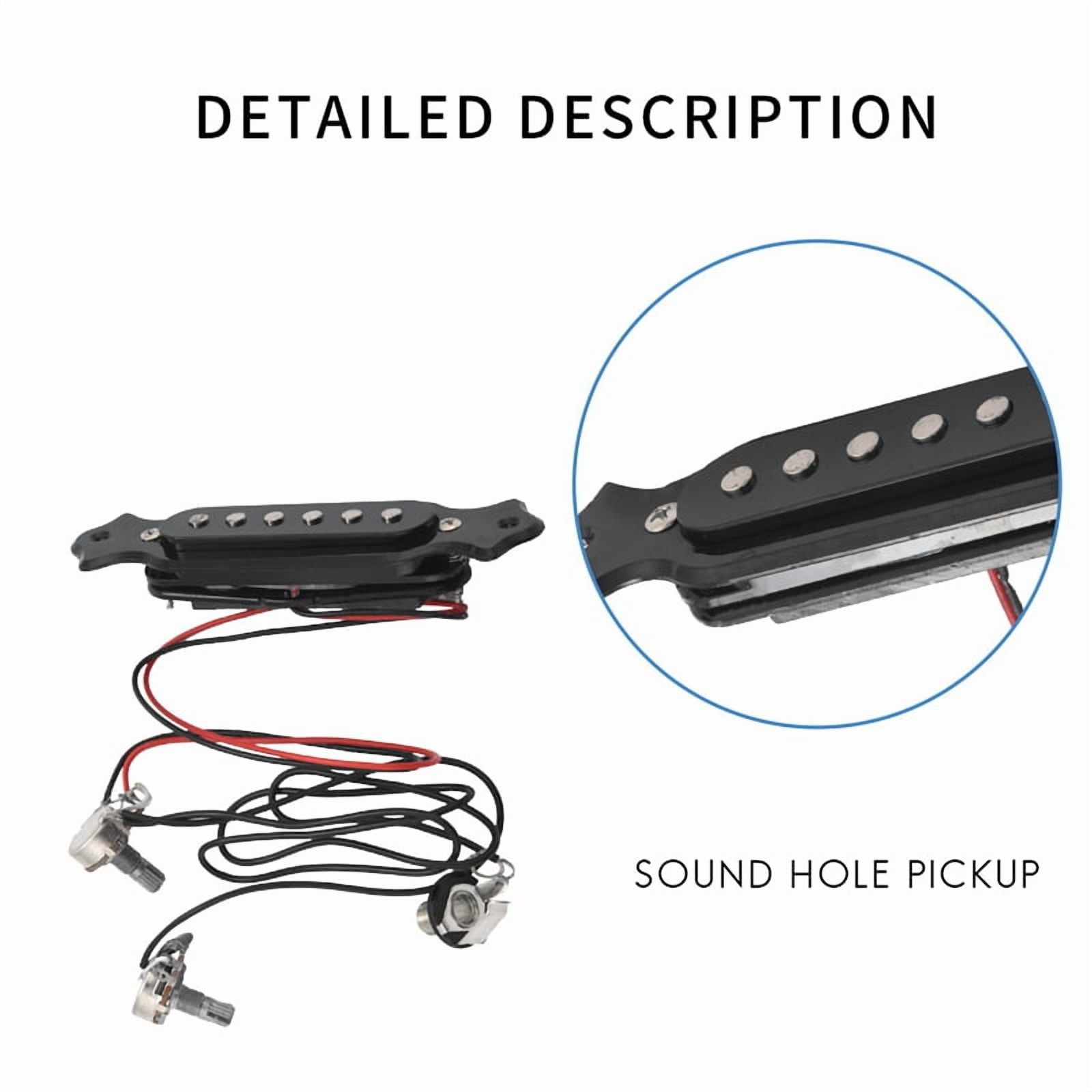 4X Magnetic Acoustic Pickup for Guitar Black