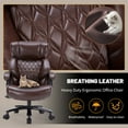 thumbnail image 2 of Qusaphy Big and Tall 800 lbs Heavy Duty Executive Office Chair, Ergonomic High Back PU Leather Computer Chair with Massage Footstool, 2 of 9