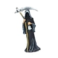 thumbnail image 3 of Estatua de Parca, escultura gótica espeluznante, decoración aterradora de Halloween, figura de hombre misterioso con guadaña para estante, 3 of 9