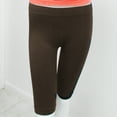 thumbnail image 2 of Seamless Solid Brown Shorts Tight Knee Length Spandex Stretch Athletic Yoga Bike, 2 of 6