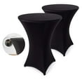 thumbnail image 3 of Juego de 2 fundas elásticas para manteles de bar - Elegantes manteles de bar para mesas de bistró Ø 80-85 cm, blanco Ormromra MZQ-0999-6, 3 of 4