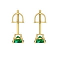 thumbnail image 4 of Clara Pucci 0.5Ct Emerald Round Cut VVS1 Screw Back Stud 14k Solid hypoallergenic Gold Designer Earrings For May, 4 of 7