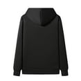 thumbnail image 3 of LpwkSSA Men's Warm Down Coat Casual Fashionable Solid Color Pattern Long Sleeved Hooded Button Pocket Jackets Workwear Soft Outwear Black M, 3 of 3