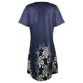 thumbnail image 5 of CNKOO Femmes Grande Taille Impression Col Rond Robe Demi-Manche Été Rétro Robes de Plage Florales pour les Femmes 2022, 5 of 5
