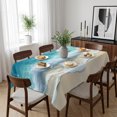thumbnail image 6 of Summer Beach Coastal Table Cloth Waterproof Tablecloths, Watercolor Seaside Waves Ocean Tablecloth Dining Table Cover for Kitchen Party Tabletop Outdoor, Rectangle Tablecloth 60x102 Inch, 6 of 9