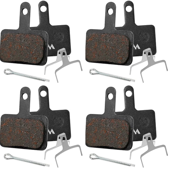 Bike Brake Pads, 4 Pairs – Compatible with Shimano MT200, M355, M446 & Tektro Brakes – Hybrid Semi-Metallic, Quiet, Durable Disc Brake Pads for Mountain Bikes