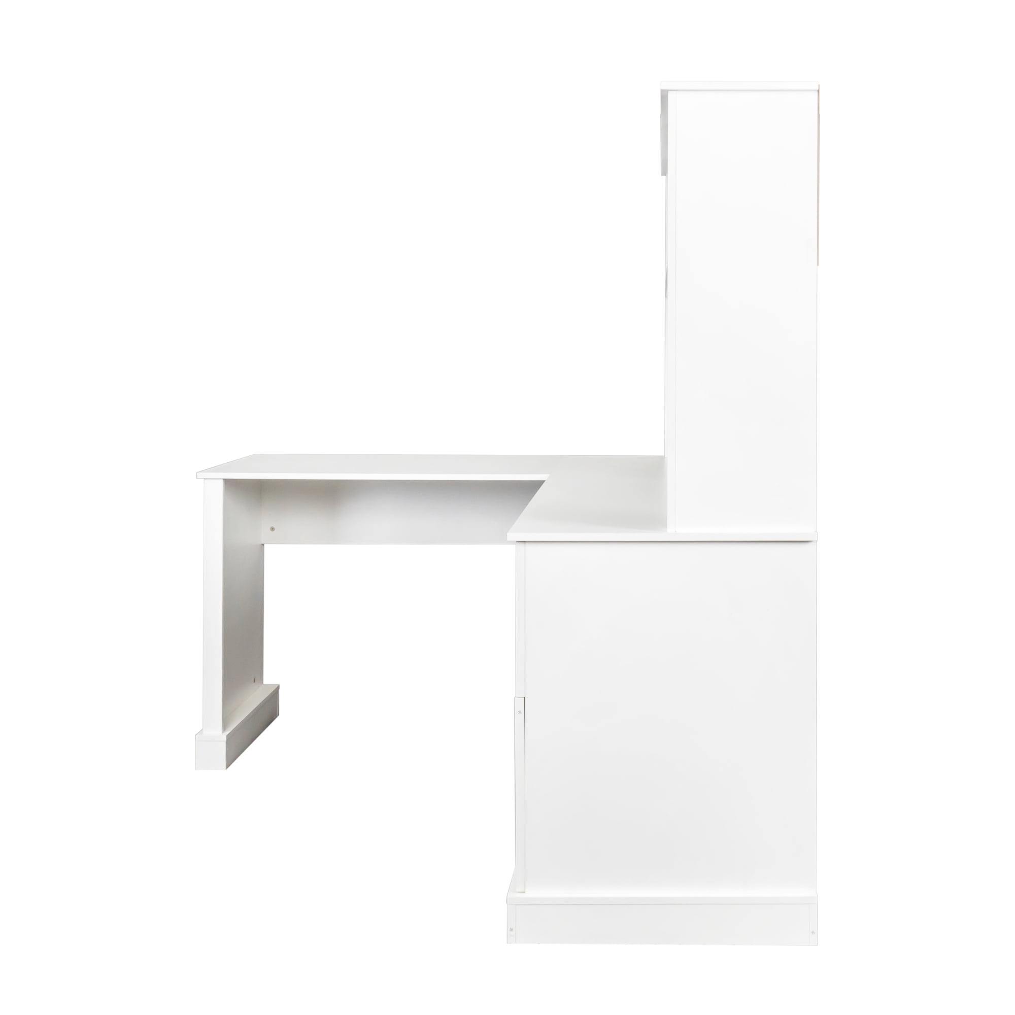 Royard Oaktree L Shaped Computer Desk with Hutch Reversible Home Office Desk w/Drawers and Bookshelf