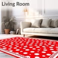 thumbnail image 2 of ODIKA 8'x10' Machine Washable Non-Slip Area Rug, Gingerbread Frosting Dots Holiday Polka Accent High Traffic Rug with Pad, Red, 733226, 2 of 8