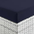 thumbnail image 4 of Lounge Chair Ottoman, Rattan, Wicker, Light Grey Gray Blue Navy, Modern Contemporary Urban Design, Outdoor Patio Balcony Cafe Bistro Garden Furniture Hotel Hospitality, 4 of 6