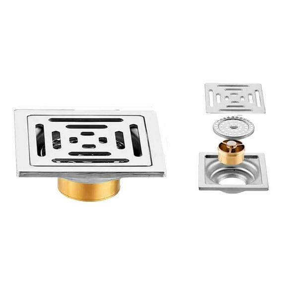 Stainless Steel Floor Drain with Self-Sealing Design ,4.13in Anti-Odor Shower & Sewer Drain Cover for Bathroom, Kitchen, and Laundry Use