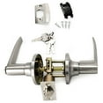 thumbnail image 2 of Villar Home Designs Door Lever Lara Satin Nickel Keyed 8 Pack, 2 of 8