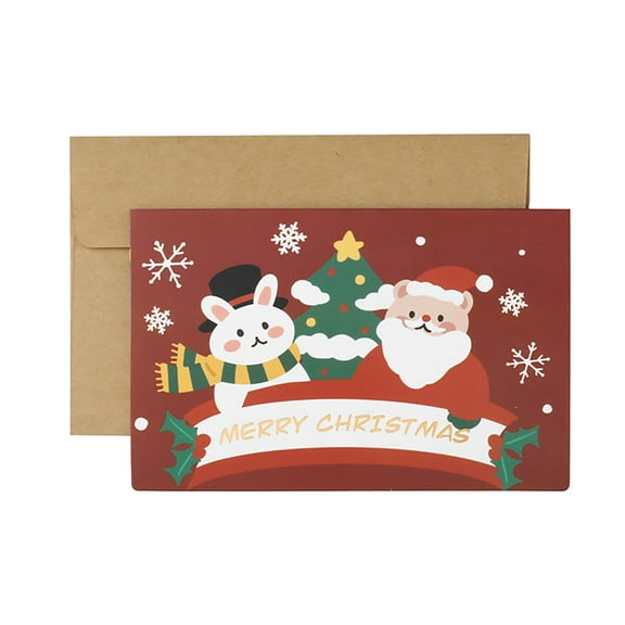 Christmas Lights Outdoor Bunny Creative Cute Cartoon Christmas Greeting Card Christmas Blessing Card