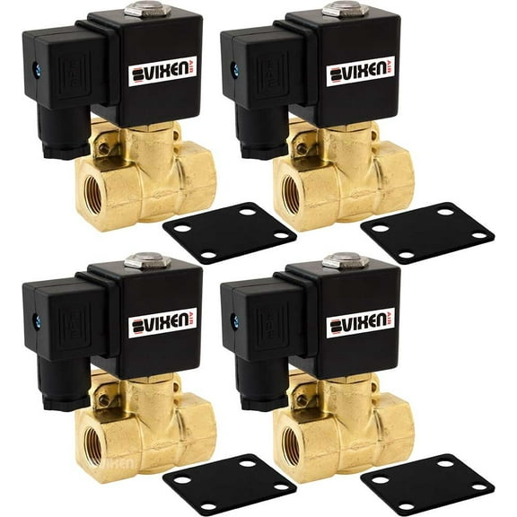 Vixen Air 3/8" NPT Air Ride Suspension High Flow Normally Closed Electric Air Valve (Solenoid) 250 PSI Two Corners VXF4038-4