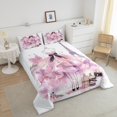 thumbnail image 4 of Pink Girly Dress Bedding Queen Women Eiffel Tower Paris Comforter Set Tie-Dye Bedding Comforter Sets Modern Fashion Pink High Heels Romantic Makeup Themed Duvet Insert Perfume Print Quilt, 4 of 6