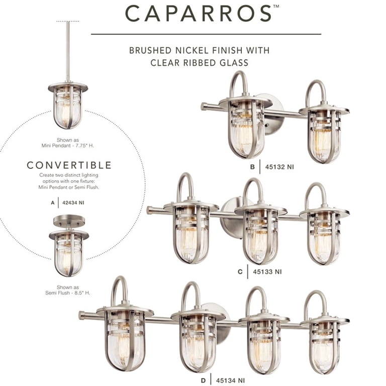 Caparros 24-Inch Vanity Light In Brushed Nickel By Kichler Lighting...