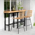thumbnail image 4 of Costway Set of 2 Rattan Bar Stools Counter Height Dining Chairs with Metal Legs Natural, 4 of 9