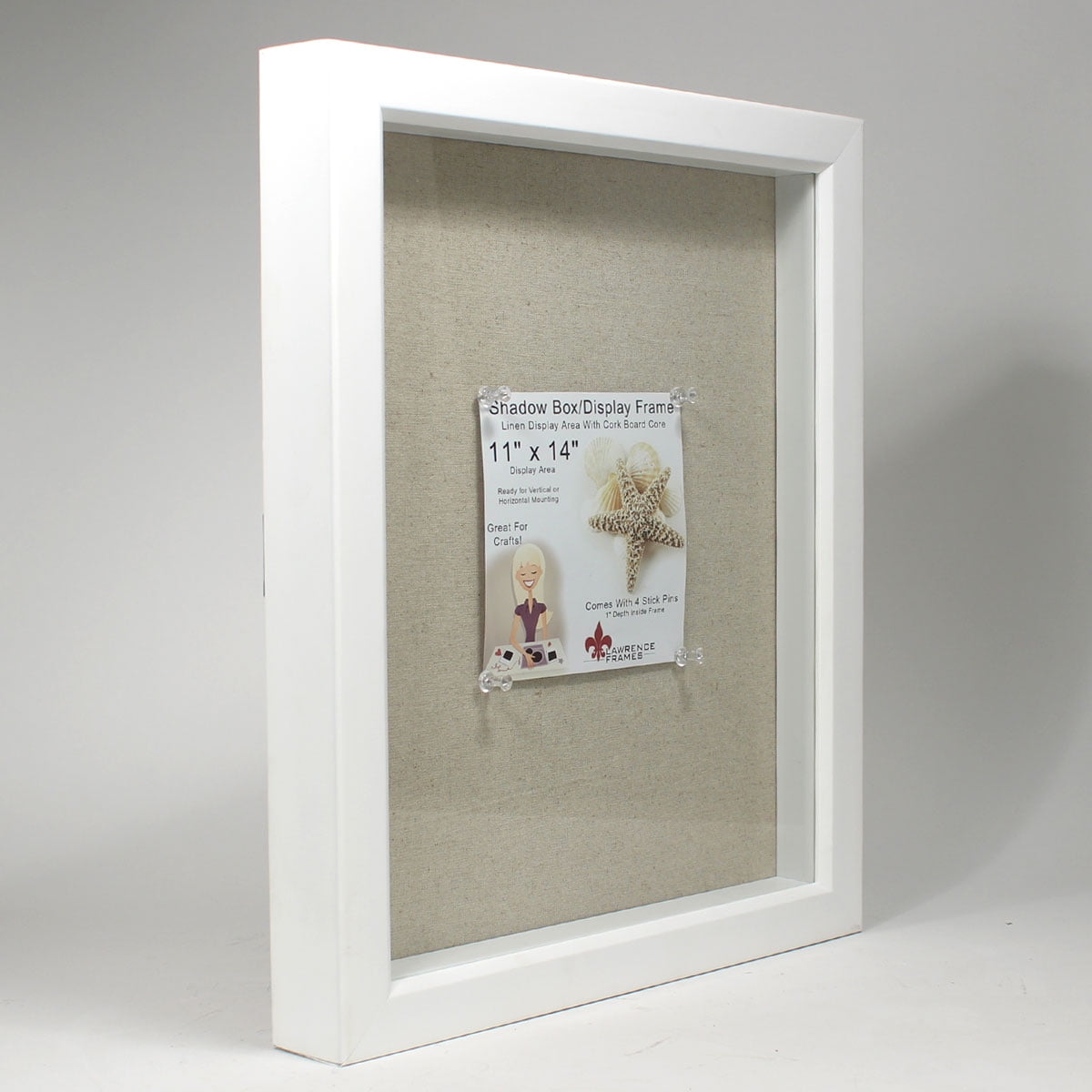 Lawrence Frames White Shadow Box with Display Picture Frame Walmart.com