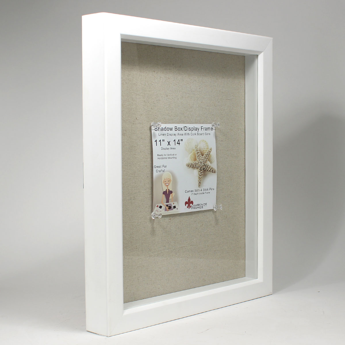 Lawrence Frames White Shadow Box with Linen Display Picture Frame - image 2 of 2