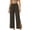 (New11)Black, variant on Chic Lounge Trousers for Women Casual Loose Fit Split Hem Flowy Palazzo Pants Breathable Elastic Waist Yoga Trousers with Drawstring