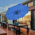 thumbnail image 4 of Costway Parasol Solaire de Patio 10 Pi, Parasol de Marché à DEL, Acier Inclinable avec Manivelle, Extérieur, Bleu, Neuf, 4 of 10