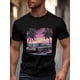 thumbnail image 1 of Men's T-Shirt,Short Sleeve Tee Shirt Casual Tops Black Car Palm Trees Crew Neck T Shirts for Men, 1 of 8