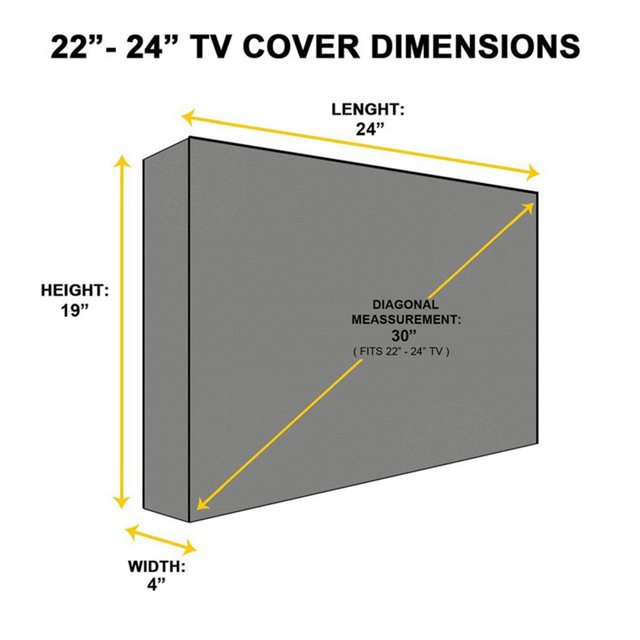 Outdoor Weatherproof LCD TV Bracket Cover Television Home Courtyard Patio Waterproof Dustproof Protector Guard Accessory 22-24 Inch