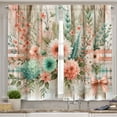 thumbnail image 5 of Ambesonne Farmhouse Valance & Curtain 3 Pcs Set, Spring Feel Floral Huddle, 55"x24", Coral Seafoam Eggshell, 5 of 7