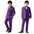 thumbnail image 4 of ETHAN Boys Purple Suits for Easter Outfit Toddler Boys Wedding Suit for Boys 2T with Kids Suspenders, 4 of 6