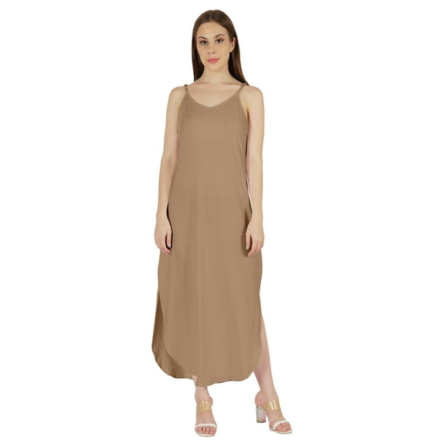 Inkmeso Robe d'Été Unie Aguichant pour Femmes à Bretelles Spaghetti Décontractée de Plage et de Villégiature Robe Maxi