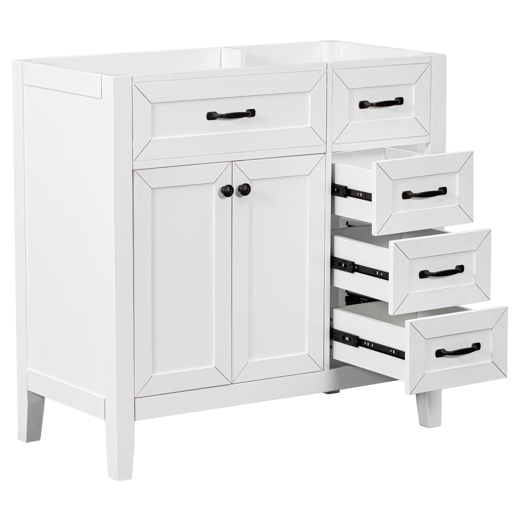 36" Bathroom Vanity without Sink, Base Only, 2Door 2 Handles