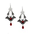 thumbnail image 1 of Pendientes de punk con pentagrama rojo Yashi colgante de murciélago vampiro, 1 of 5
