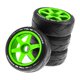 thumbnail image 3 of 4 ruedas de goma de repuesto para coches de control remoto a escala 1/8, buggy y camión. Verde, 3 of 9