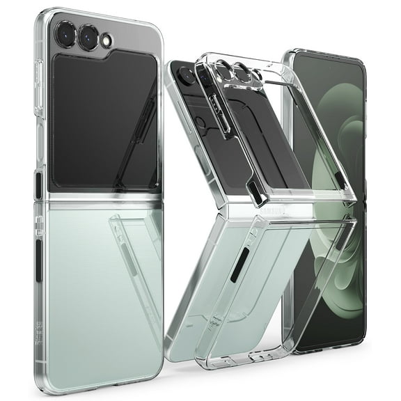 Ringke Slim [Anti-Yellowing Material] Compatible with Samsung Galaxy Z Flip 5 Case for Women and Men, Solid Sleek Protective Transparent 5G Cover with Non-Slip Pad - Clear