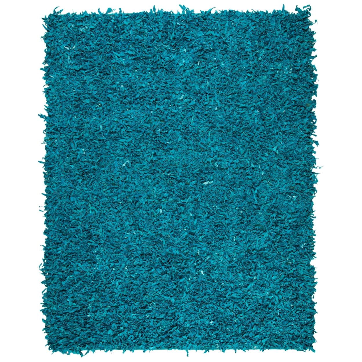 SAFAVIEH Mariam Leather Shag Area Rug, Light Blue, 3' x 5'