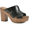 WHITE MOUNTAIN Shoes Alive Womens Platform Heel Sandal 9.5 Black/Ec-print