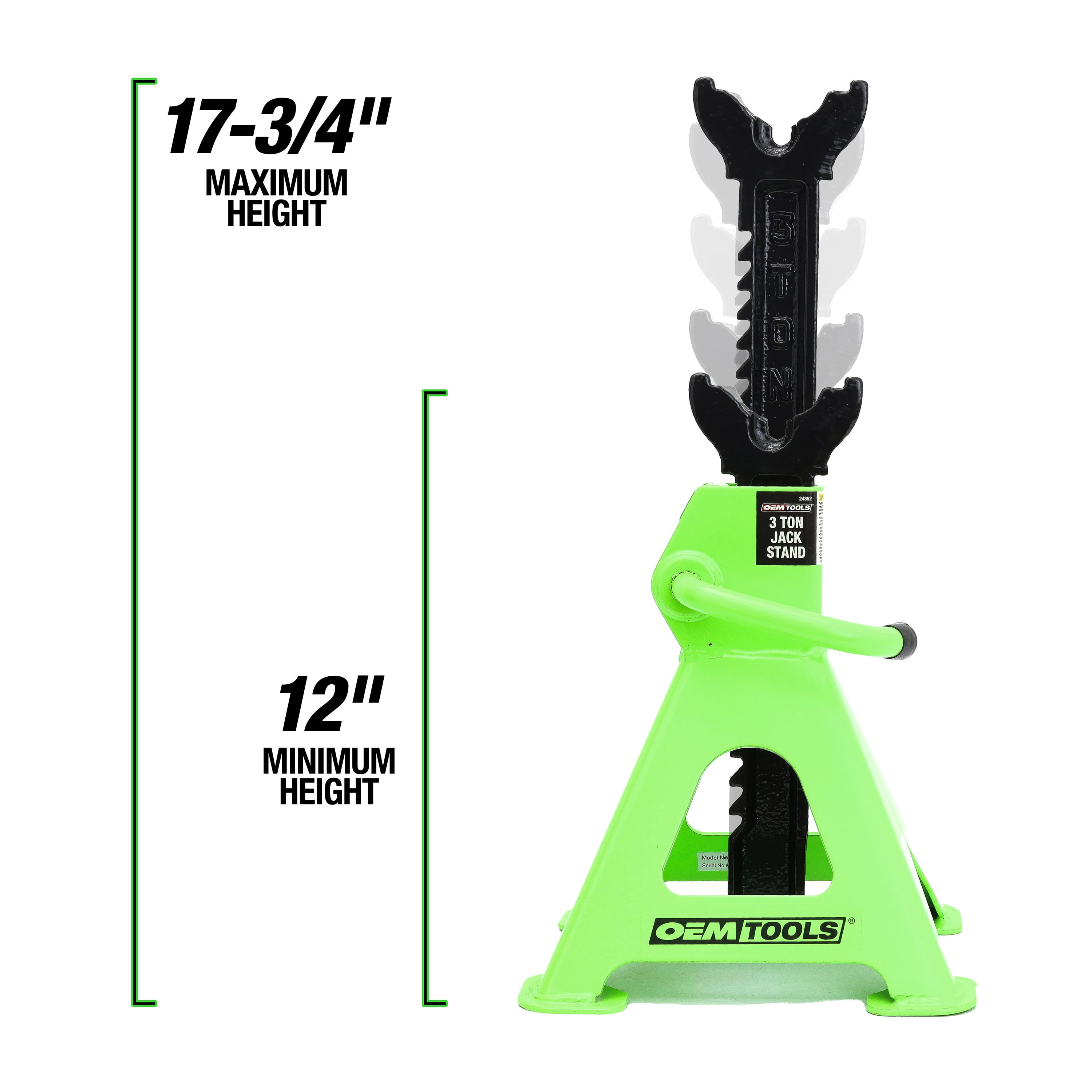 OEMTools 3 Ton Jack Stands, 2 Piece
