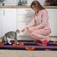 thumbnail image 3 of Halloween Purple and Black Striped Pumpkins Kitchen Rugs Sets Of 2,Anti Fatigue Kitchen Mat Rugs Non Slip Washable,Decorative Kitchen Floor Mats for Kitchen,Sink,Laundry,17"x30"+17"x47", 3 of 7