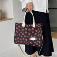 thumbnail image 2 of Cherry Tote Bag for Women Canvas Patched Purse Cute Shoulder Bag Multi-Pocket Satchel Handbag for work travel, 2 of 6